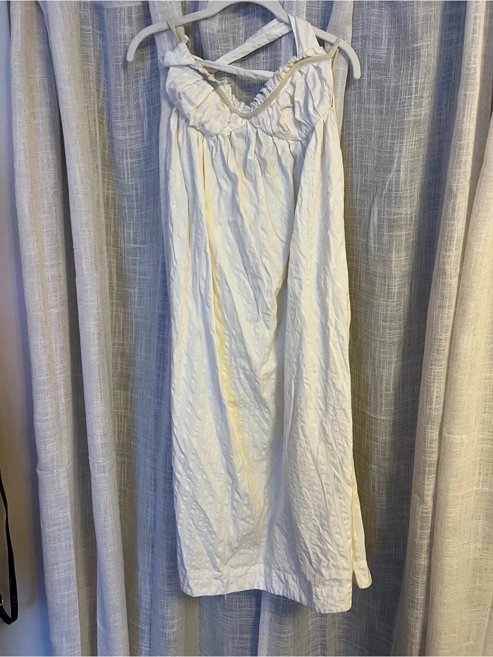 White free people maxi dress tie back - Picture 3 of 4